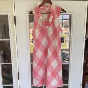 crown & ivy NWT Pink and White Linen Sundress. Size XL Gorgeous!